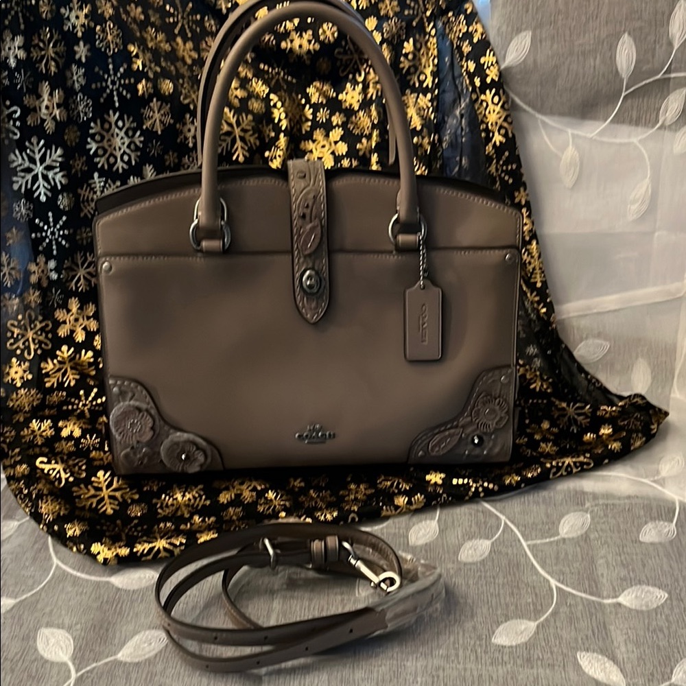 Coach Tea Rose Brown Satchel/Crossbody